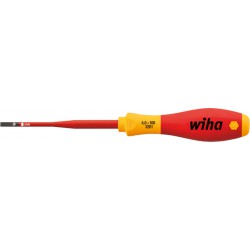 Tournevis plat VDE slimFix, Larg. : de la lame : 5,5 mm, Épais. : de la lame 1,0 mm, Long. de la lame 125 mm, Long. totale : 243 mm, Ø de la lame : 6,8 mm