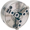 Mandrin à crémaillère à trois mors DURO-T avec cône court DIN 55027, goujon à téton et écrou à embase, Taille : 200 mm, Fixation cône court 6