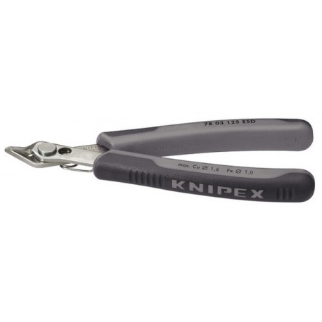 Pince coupante latérale d'électronicien ESD Super Knips®, Long. 125 mm, Capacité de coupe pour fil souple Ø 0,2-1,6 mm, fil semi-dur Ø 0,2-1,0 mm