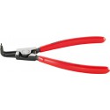 Pince à circlips extérieurs, courbée, en acier inoxydable au chrome vanadium, pointes antidérapantes, Dimensions : A 21, Ø d'arbre 19-60 mm, Long. 170 mm