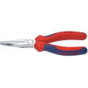 Pince à longs becs, en acier électrique au chrome vanadium, tête chromée, poignées à gaine en plastique, Long. : 160 mm, Long. des becs 46,5 mm
